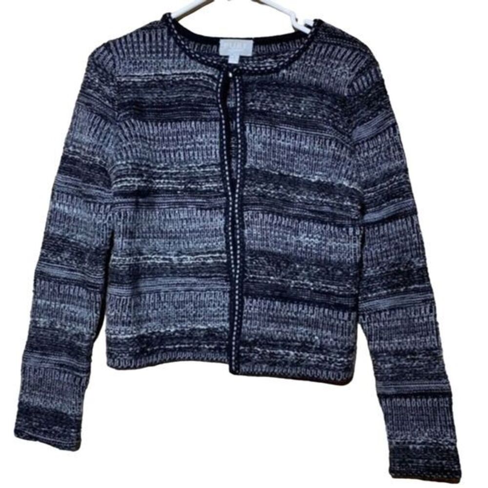 Pure Collection Striped Wool Cardigan Jacket Multicolor 6